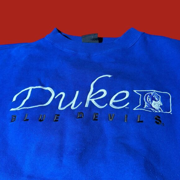 VTG Y2K Duke Blue Devils University College Sweatshirt NCAA Cotton Blend Size XL - Picture 2 of 7
